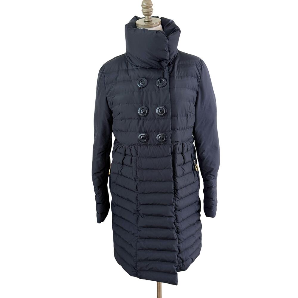 Betsey Johnson Black Down Fill Puffer Coat Women's Size Large Double Breasted